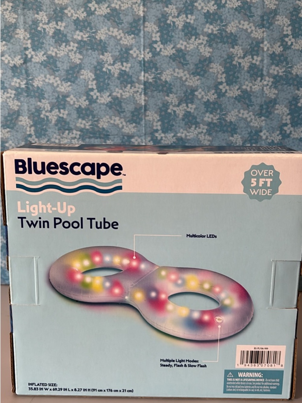 Light-Up Twin Pool Tube in Blue